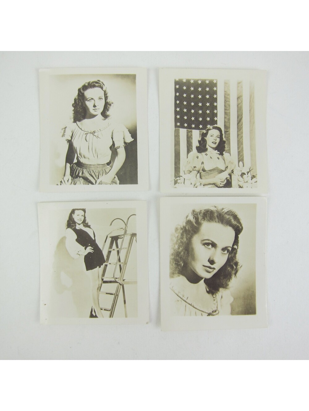 Jeanne Craine Photographs Lot of 4 Hollywood Actress American Flag Vintage 1940s